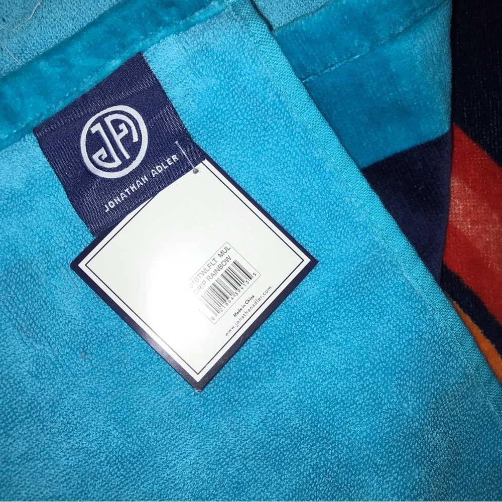 Jonathan Adler Drip Rainbow Pride Cotton Beach Towel NWT